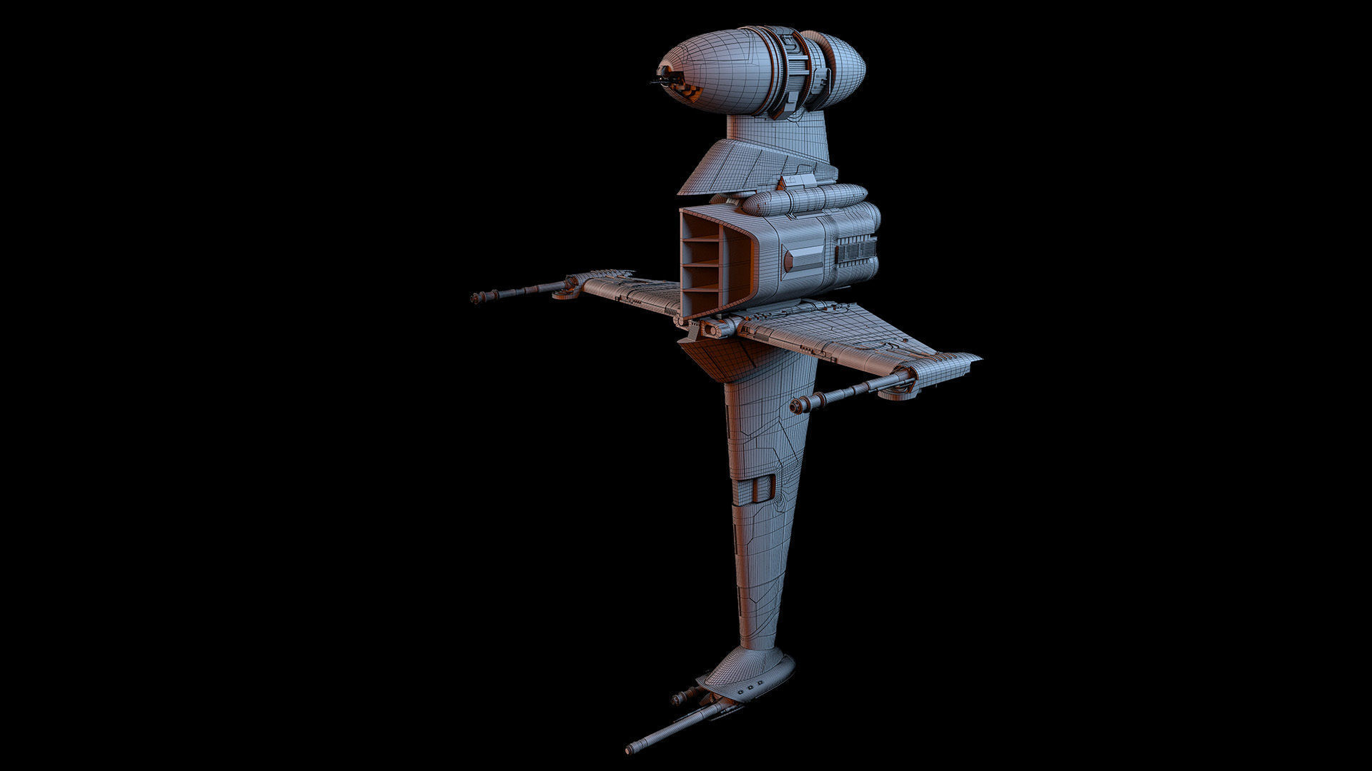 B Wing Star Wars 3D model_7