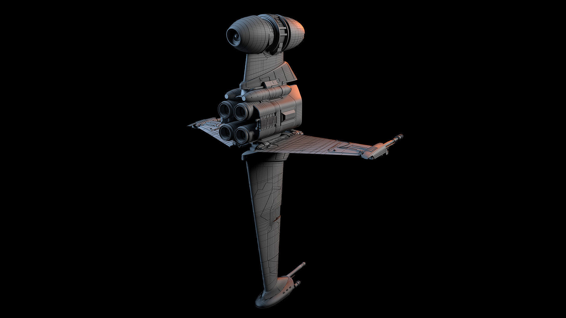 B Wing Star Wars 3D model_9