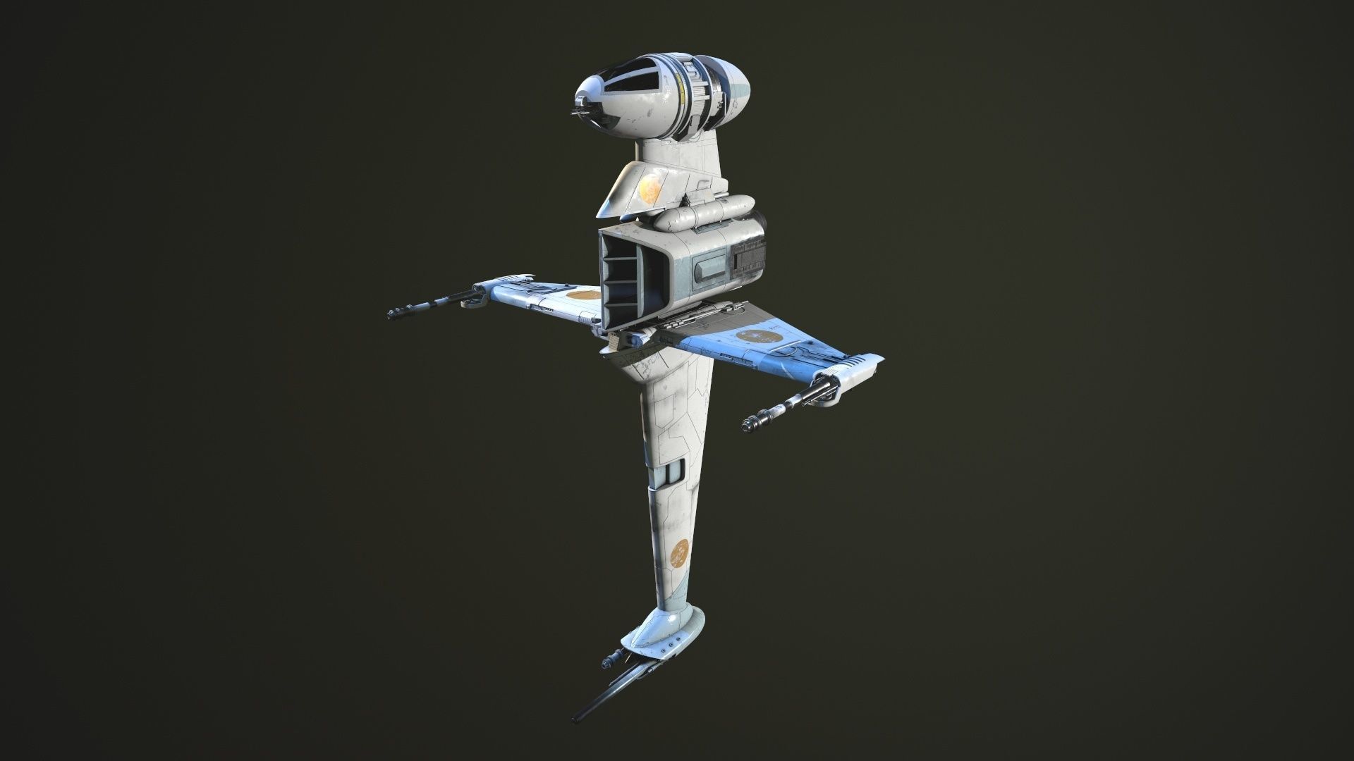 B Wing Star Wars 3D model_1