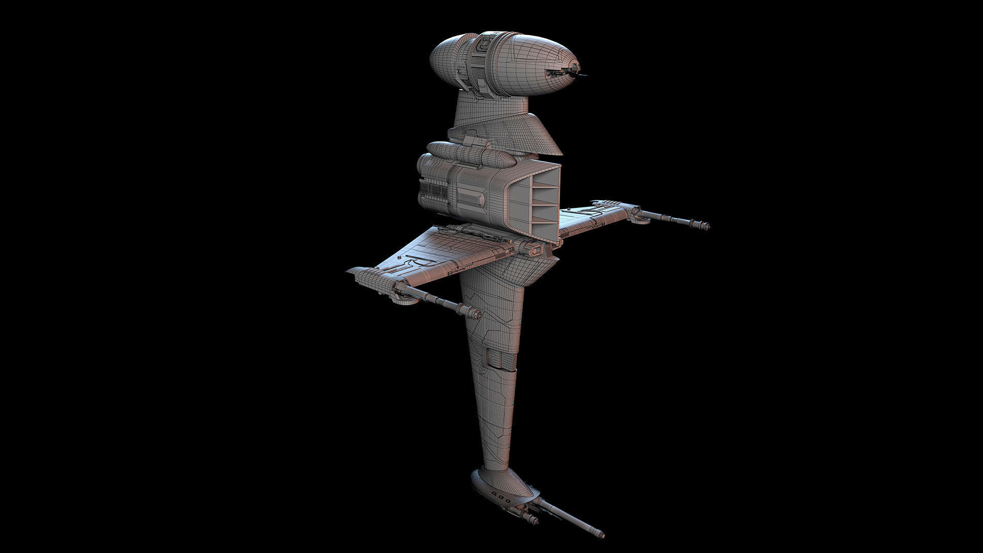 B Wing Star Wars 3D model_8
