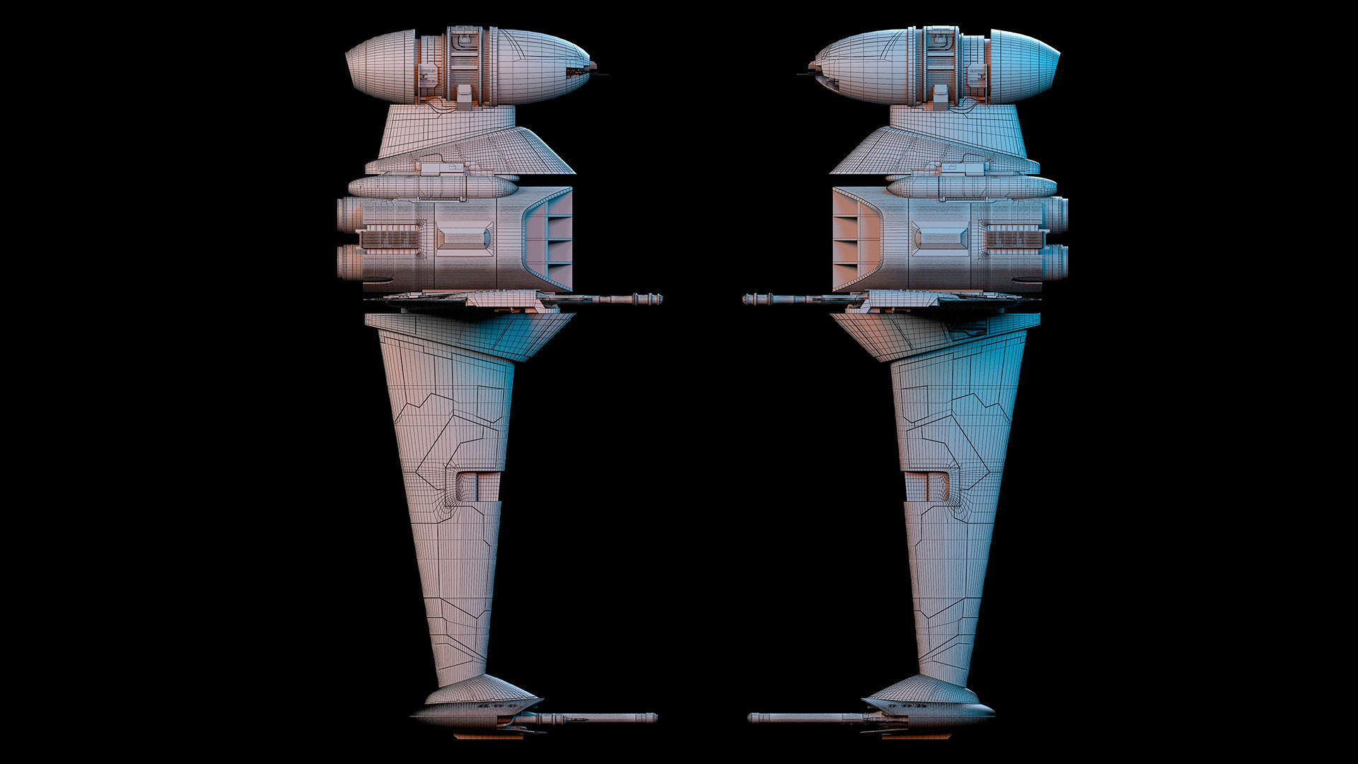 B Wing Star Wars 3D model_10