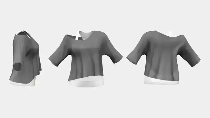 Tank Top With Off Shoulder Batwing Top