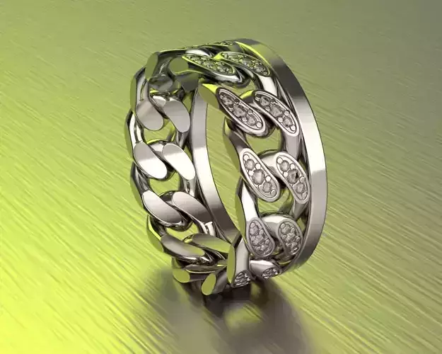 Ring in the form of a cuban chain