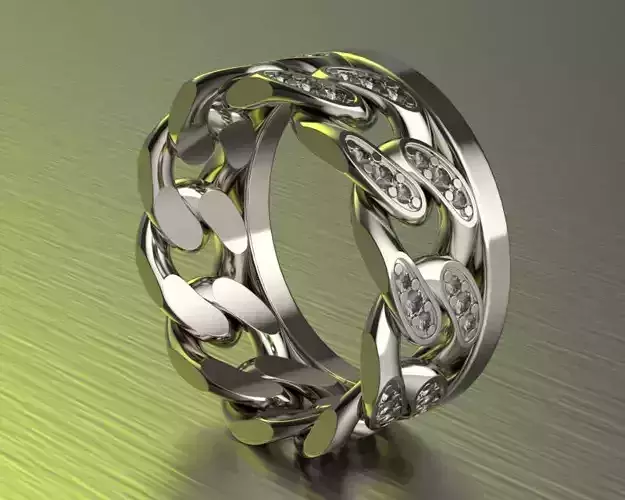 Ring in the form of a cuban chain