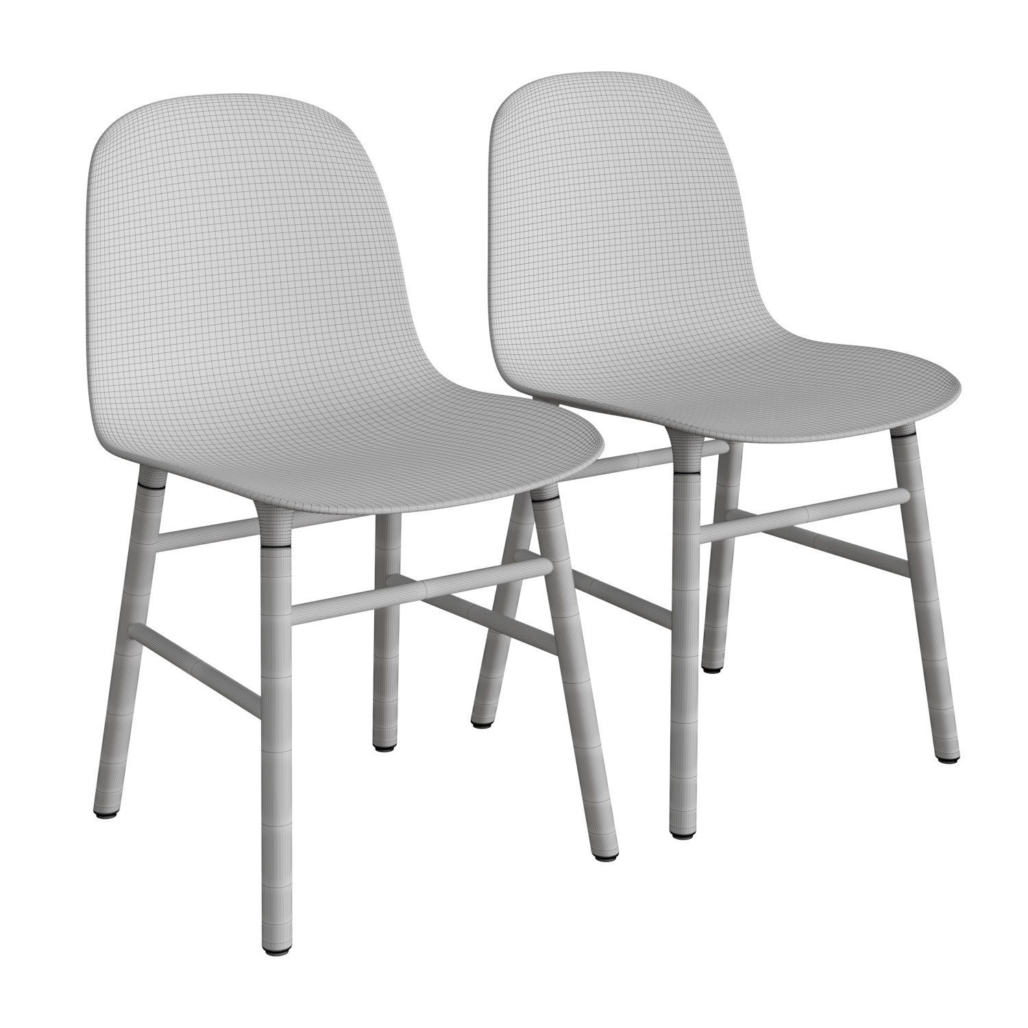 Form Chair Oak 3D model_4