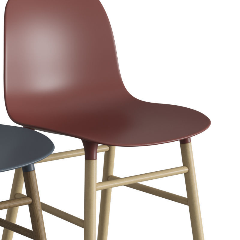Form Chair Oak 3D model_2