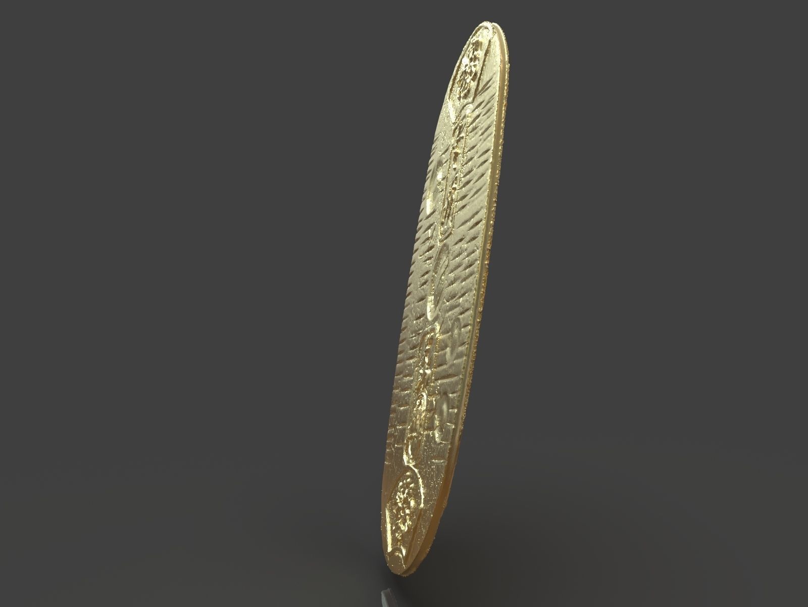 Gold Coin Koban 3D print model_1