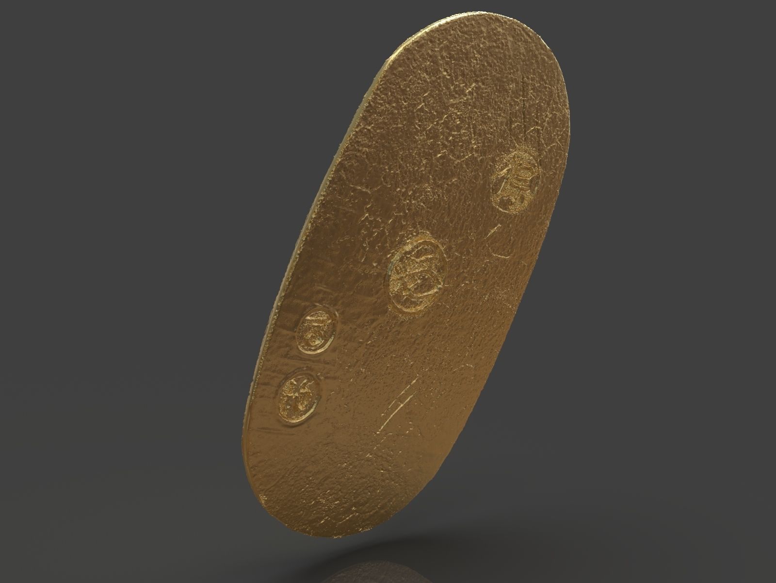 Gold Coin Koban 3D print model_3