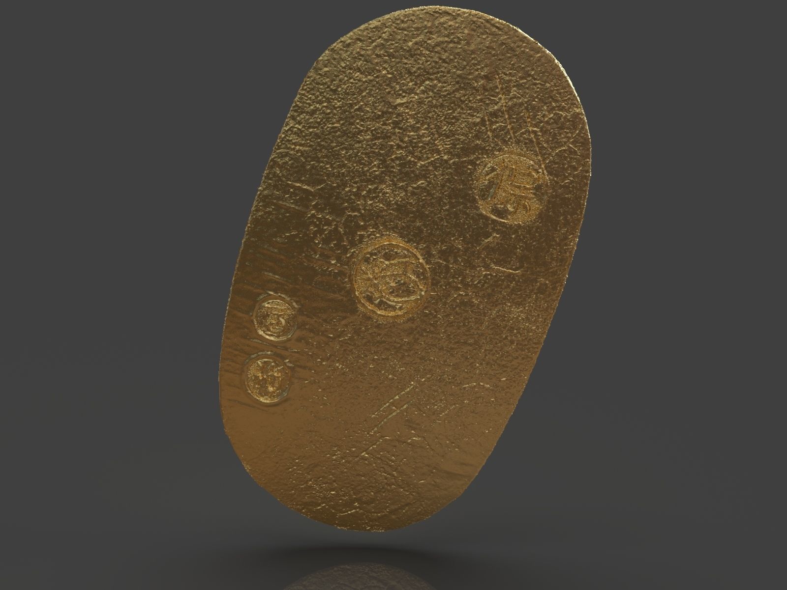 Gold Coin Koban 3D print model_4