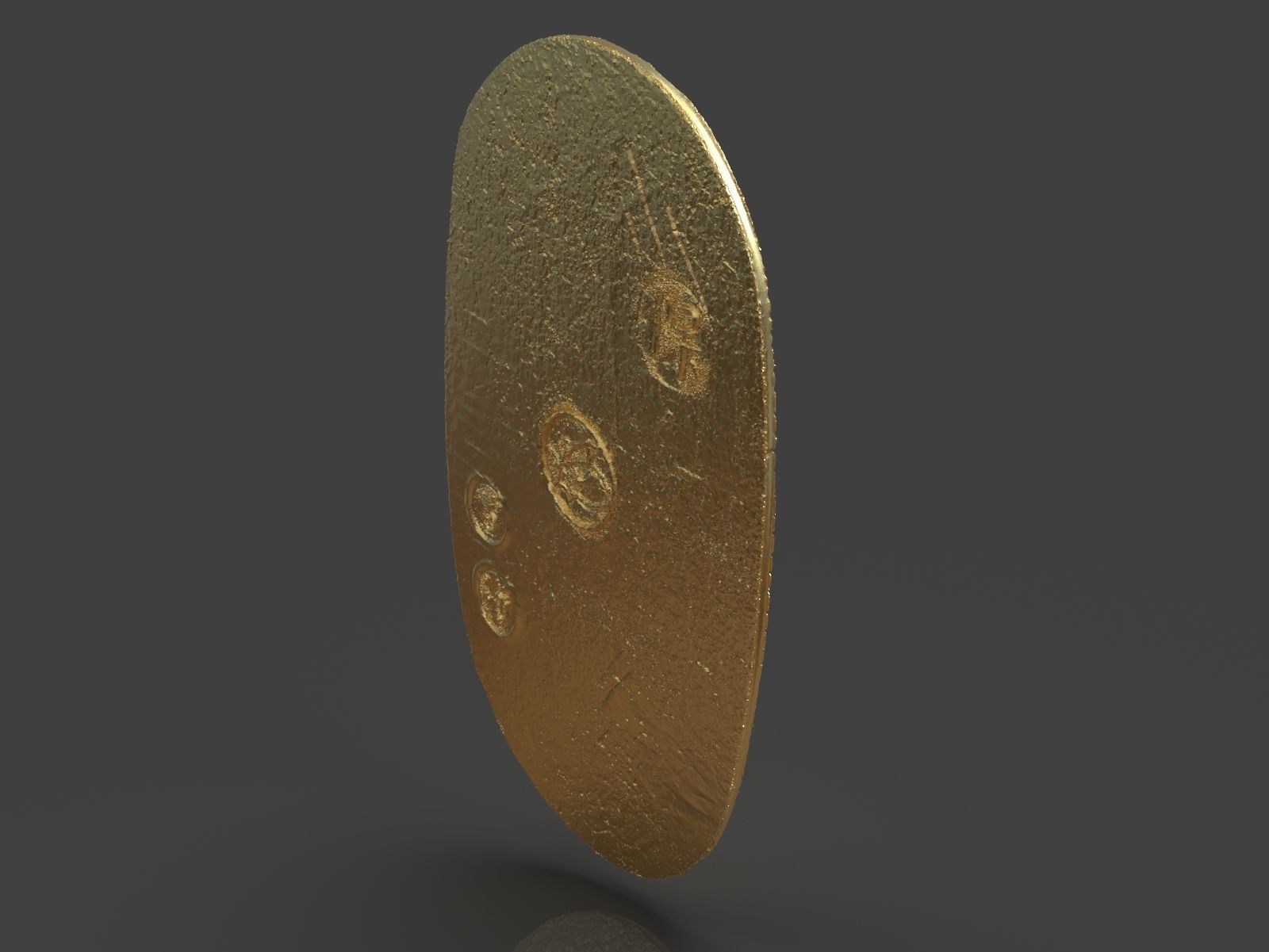 Gold Coin Koban 3D print model_5