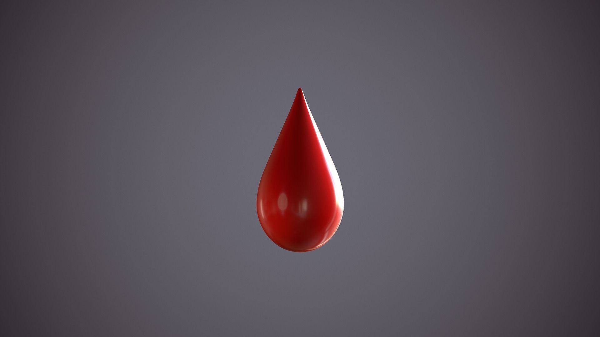 Blood Drop Low-poly 3D model_3