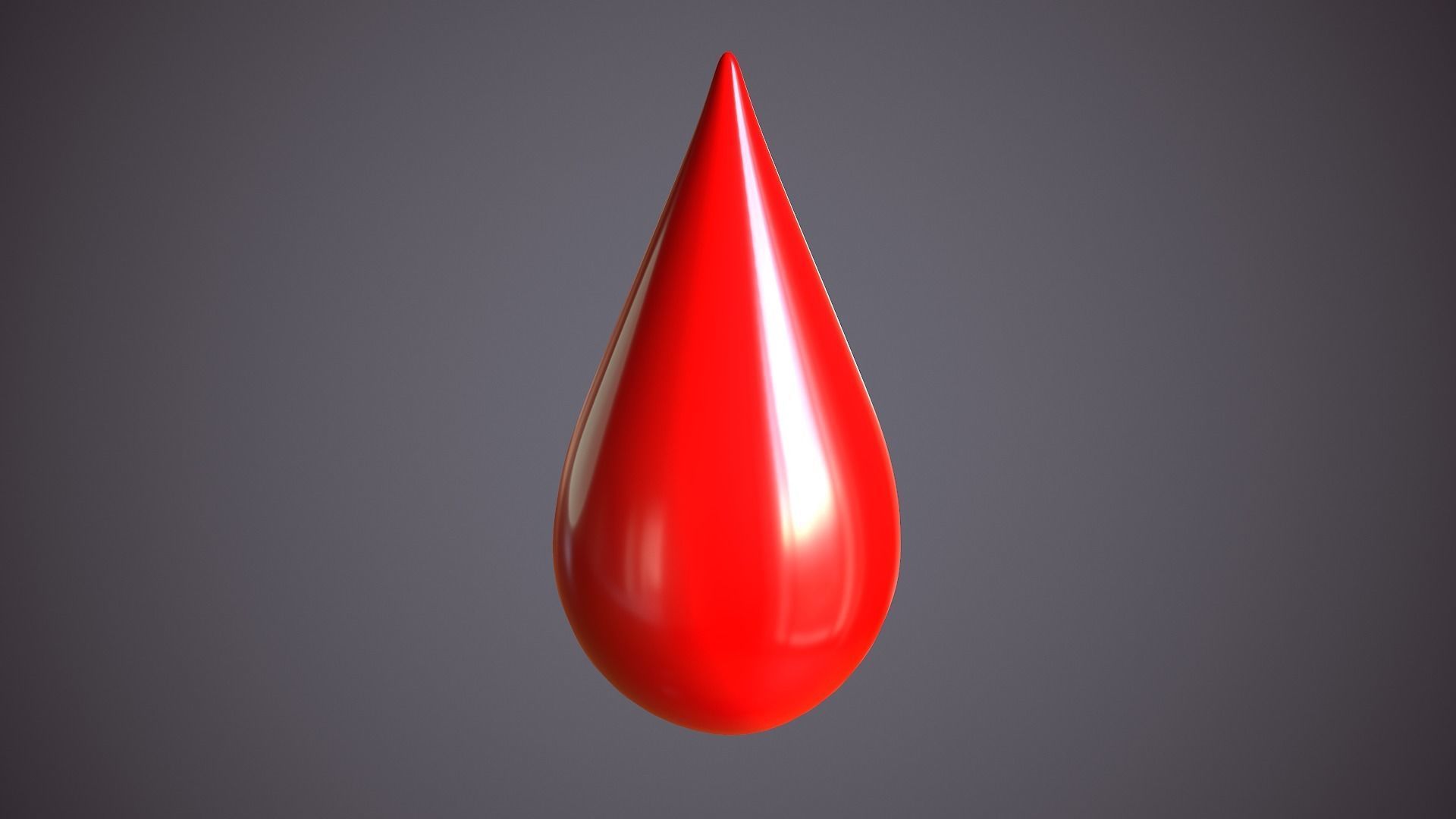 Blood Drop Low-poly 3D model_4