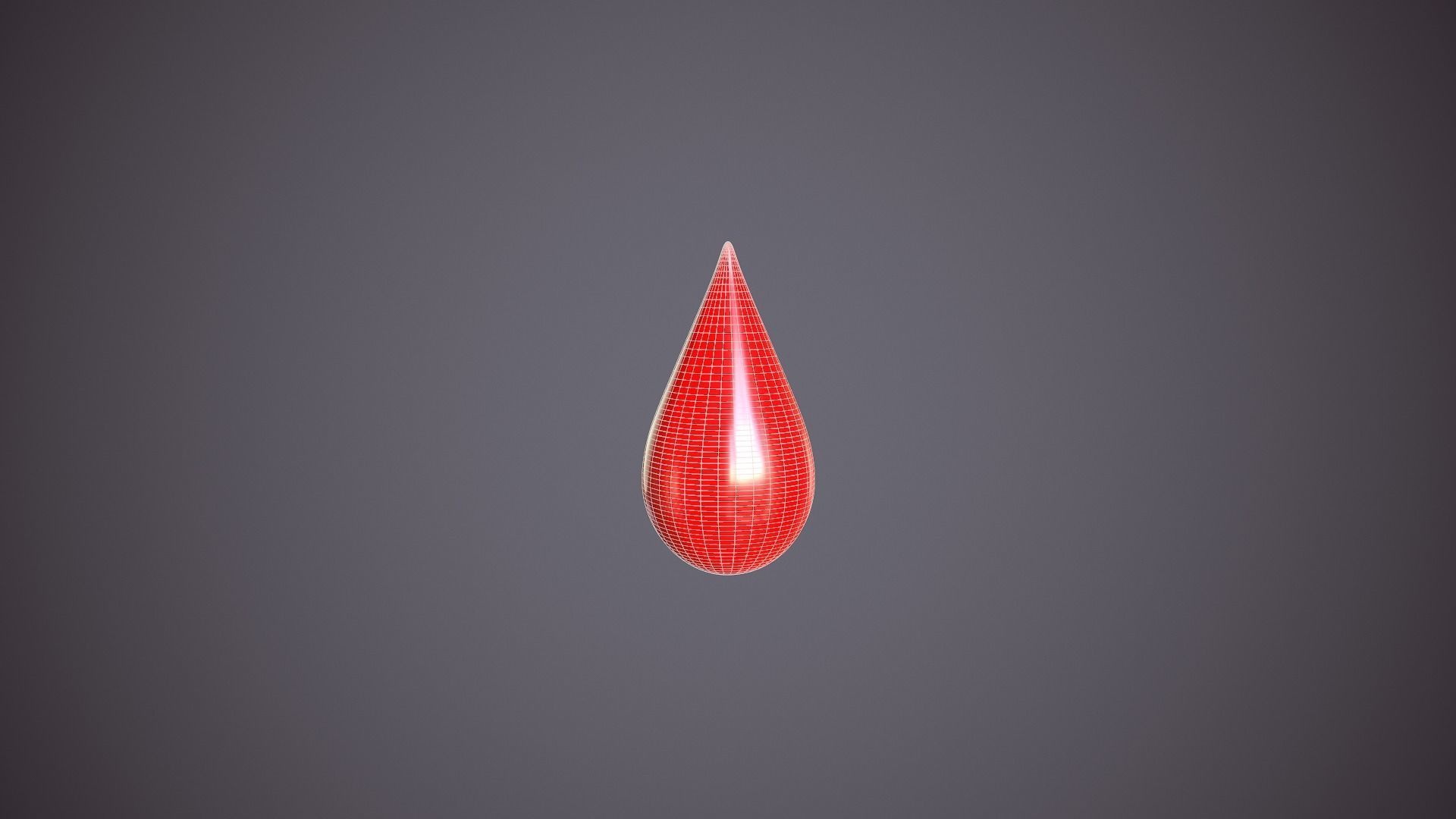Blood Drop Low-poly 3D model_6