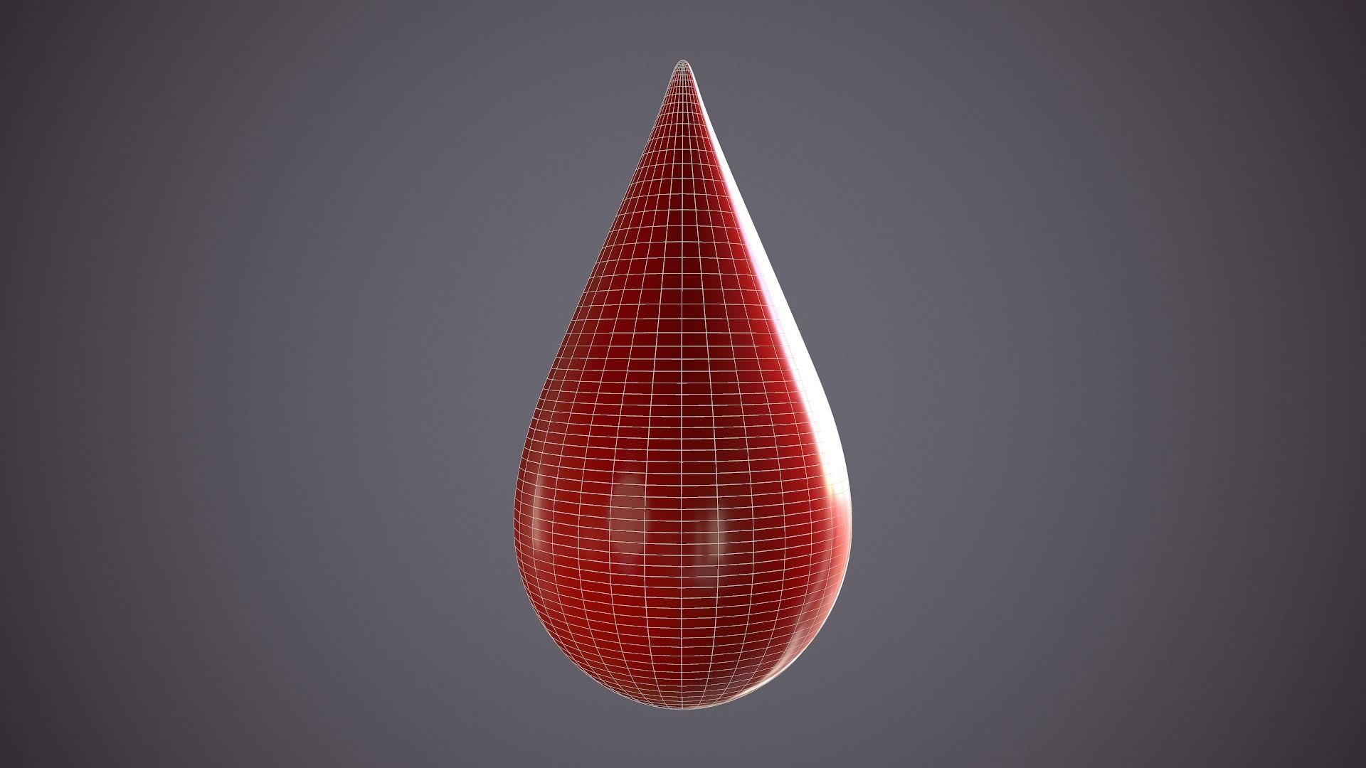 Blood Drop Low-poly 3D model_5