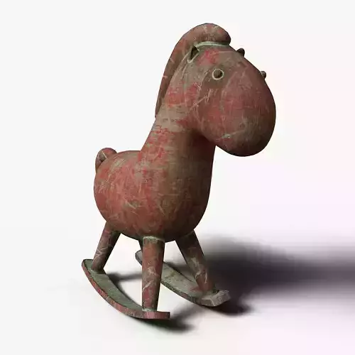 Rocking Wooden Horse Toy Low-poly 3D model