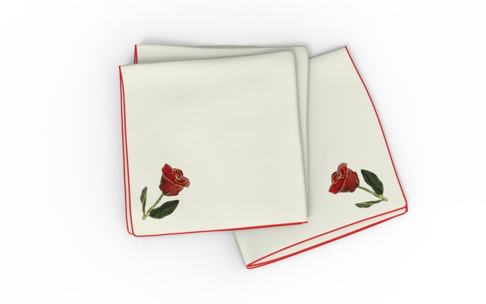 Handkerchief set - rose 3D model_2