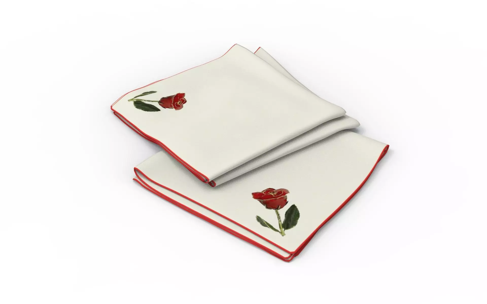 Handkerchief set - rose 3D model_0