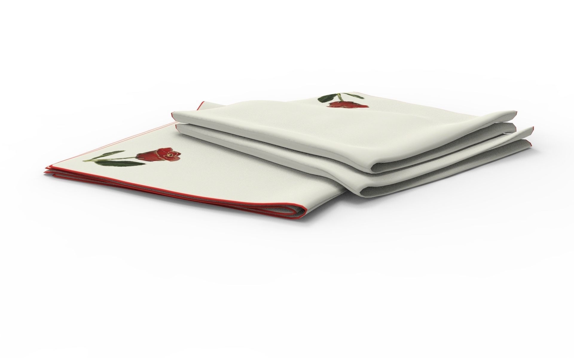 Handkerchief set - rose 3D model_3