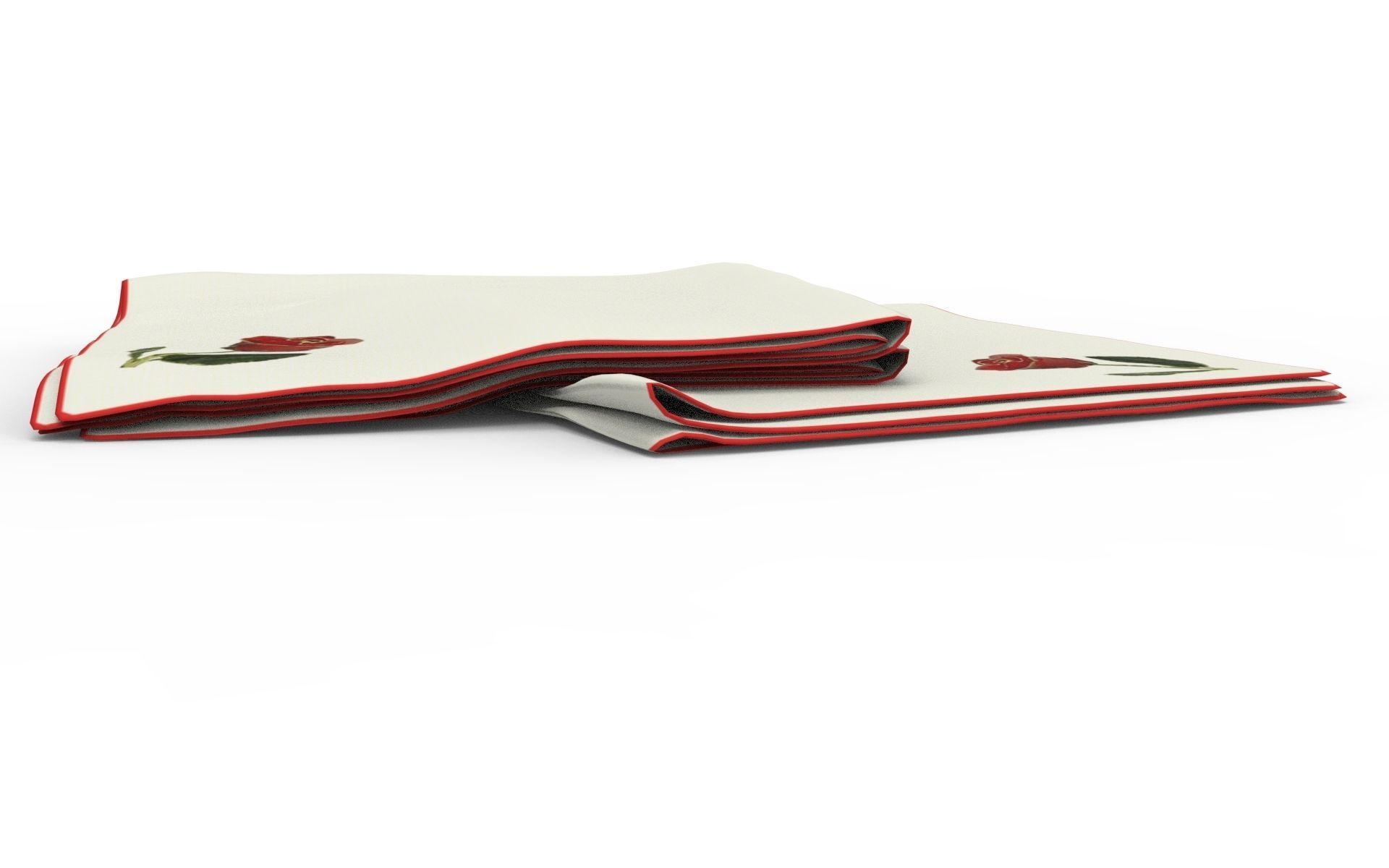 Handkerchief set - rose 3D model_1