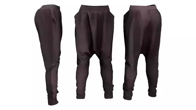 Ladies Baggy Harem Pants Low-poly 3D model