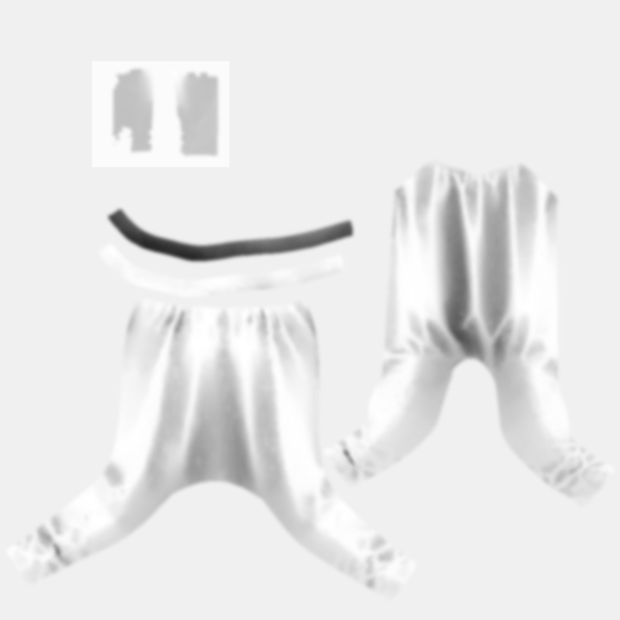 Ladies Baggy Harem Pants Low-poly 3D model_10