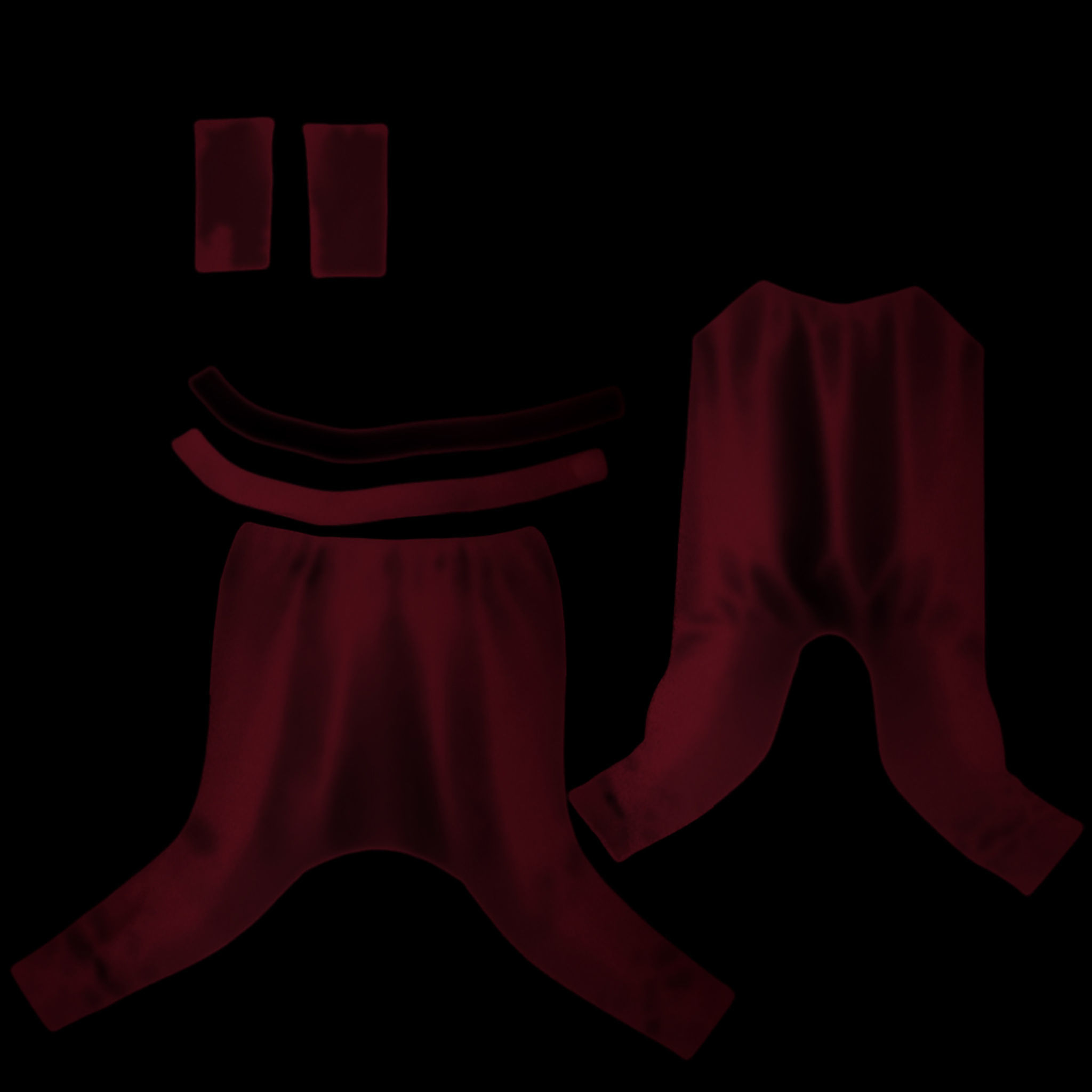 Ladies Baggy Harem Pants Low-poly 3D model_7