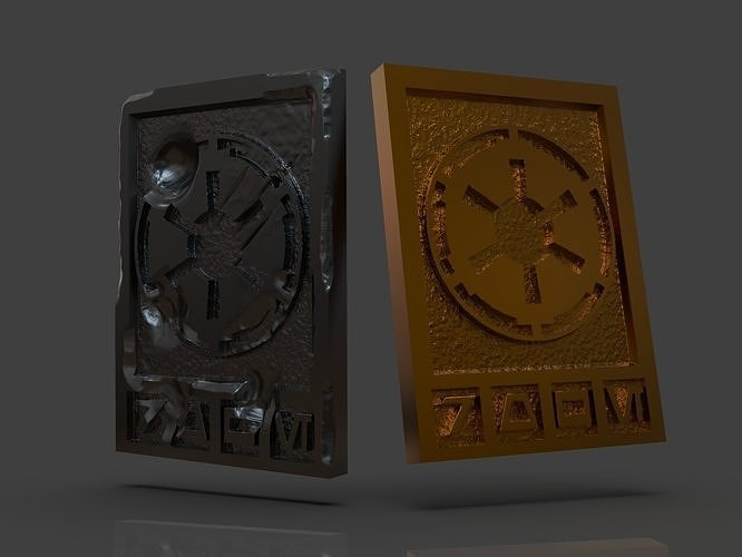 Star Wars Imperial Credits Damaged and Clean 3D print model