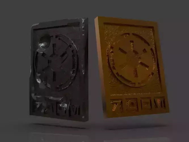 Star Wars Imperial Credits Damaged and Clean 3D print model