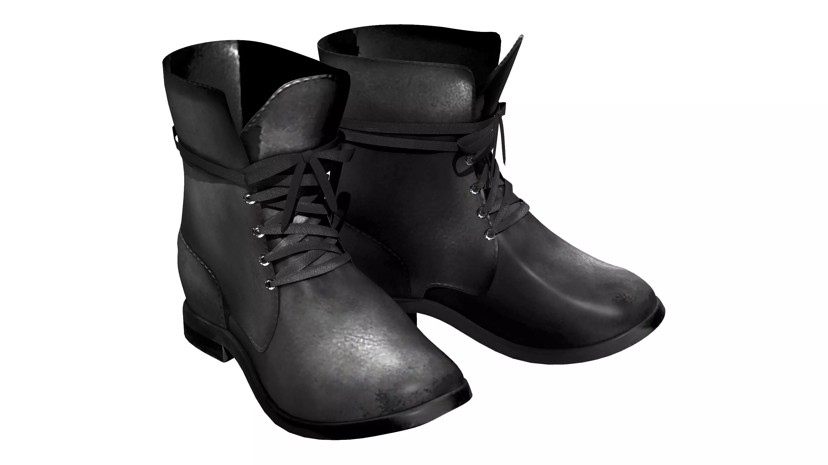 Mens Casual Combat Boots Low-poly 3D model