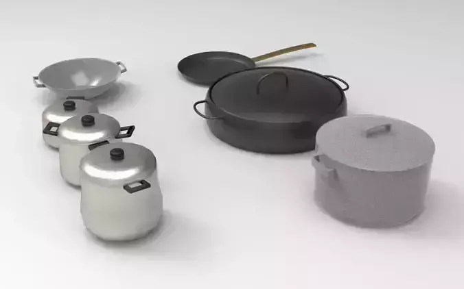 Set of pots and pan