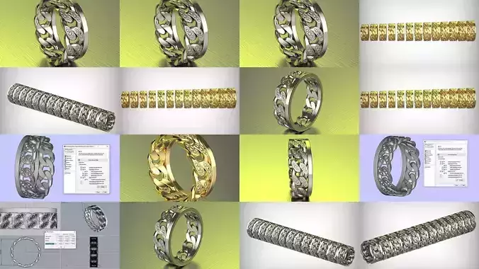 Ring in the form of a cuban chain