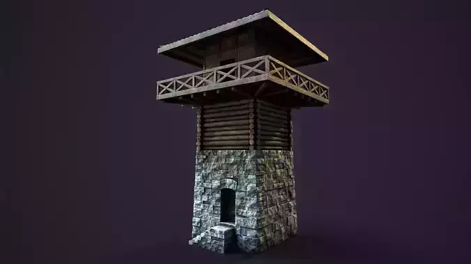 Roman Watchtower Low-poly 3D model