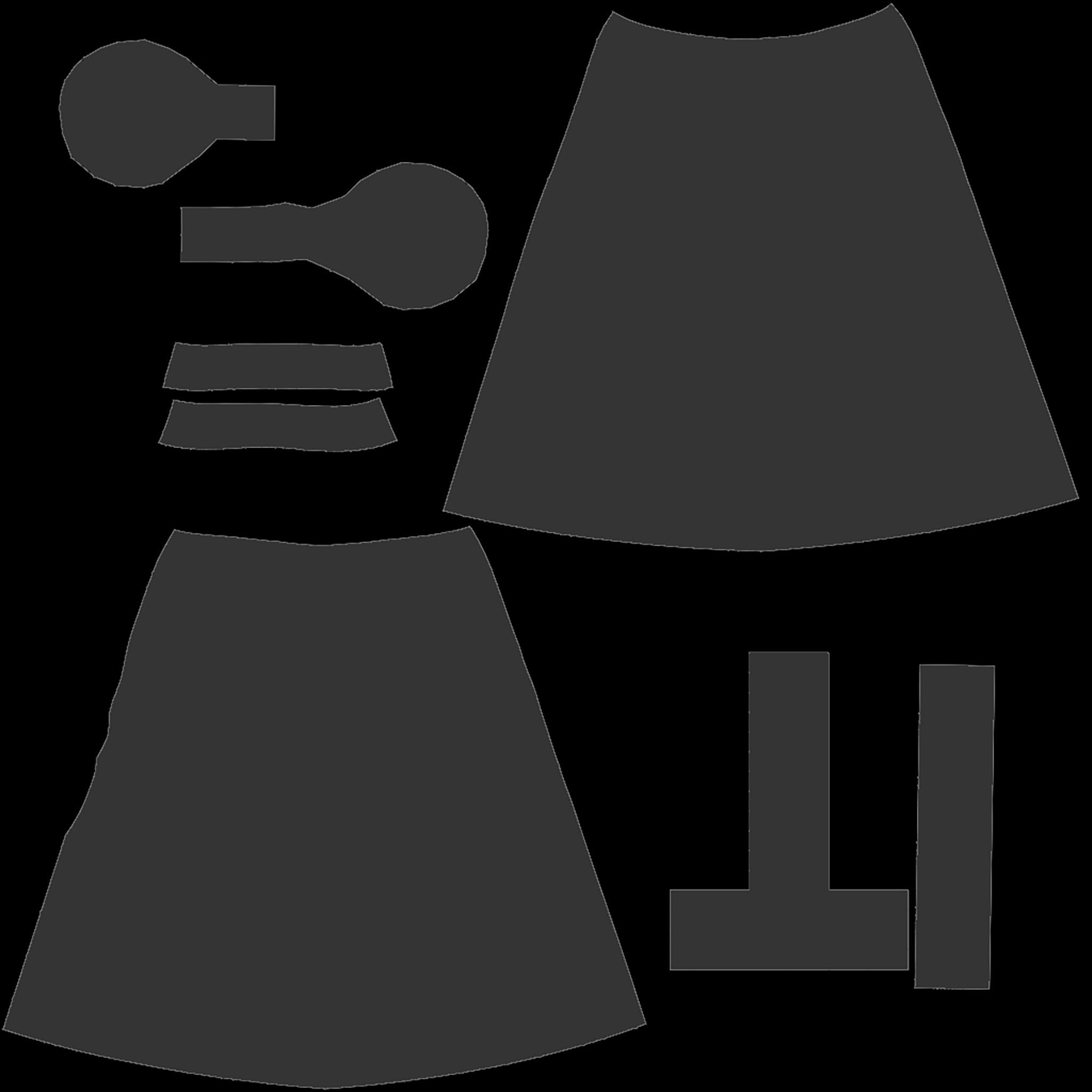 Boho Maxi Skirt with Belt Low-poly 3D model_12