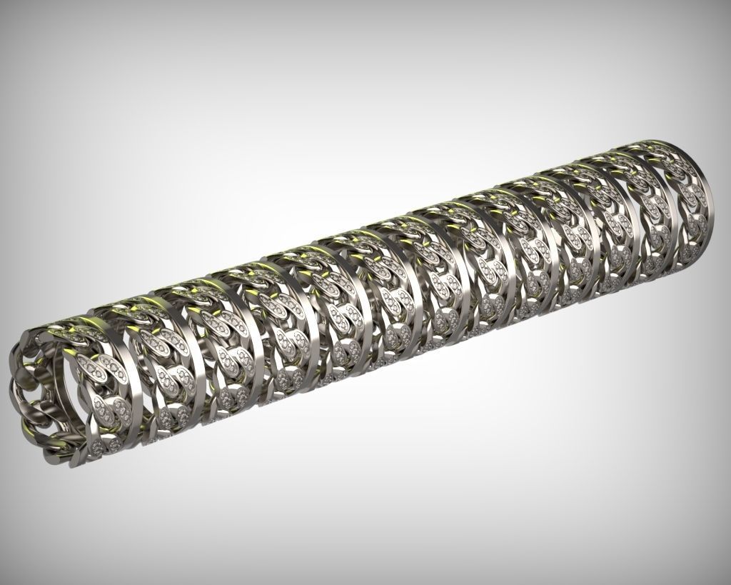 Ring in the form of a cuban chain 3D print model_5