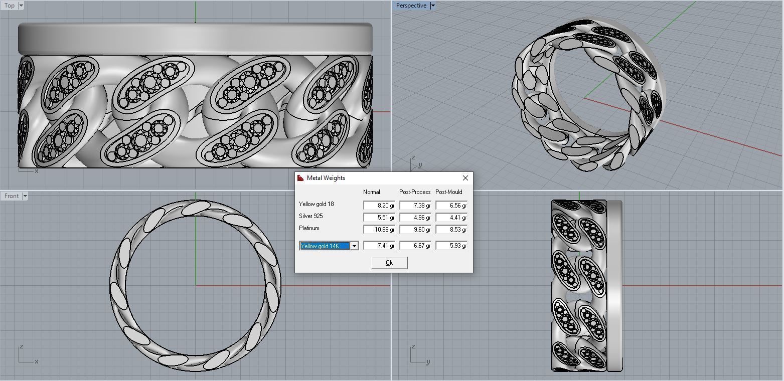 Ring in the form of a cuban chain 3D print model_10