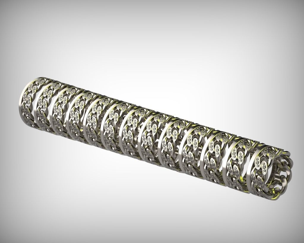Ring in the form of a cuban chain 3D print model_6