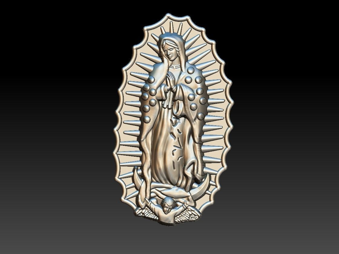 Our Lady of Guadalupe Medallion Set Virgin Mary New Frame 3D print model_4