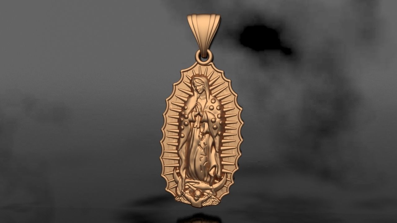 Our Lady of Guadalupe Medallion Set Virgin Mary New Frame 3D print model_2