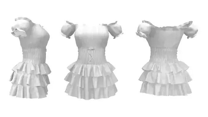 Off Shoulder Front Laced Peasant Dress