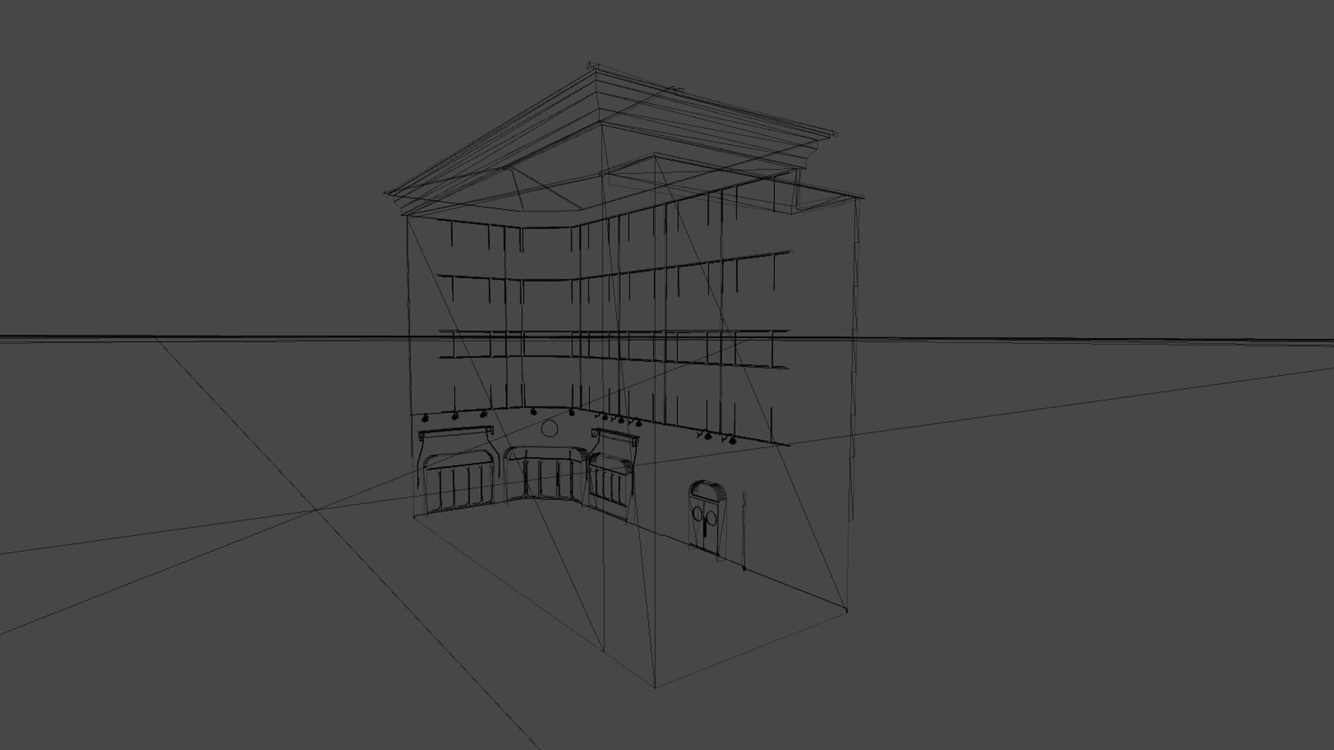 Pack of buildings for the game Low-poly 3D model_11