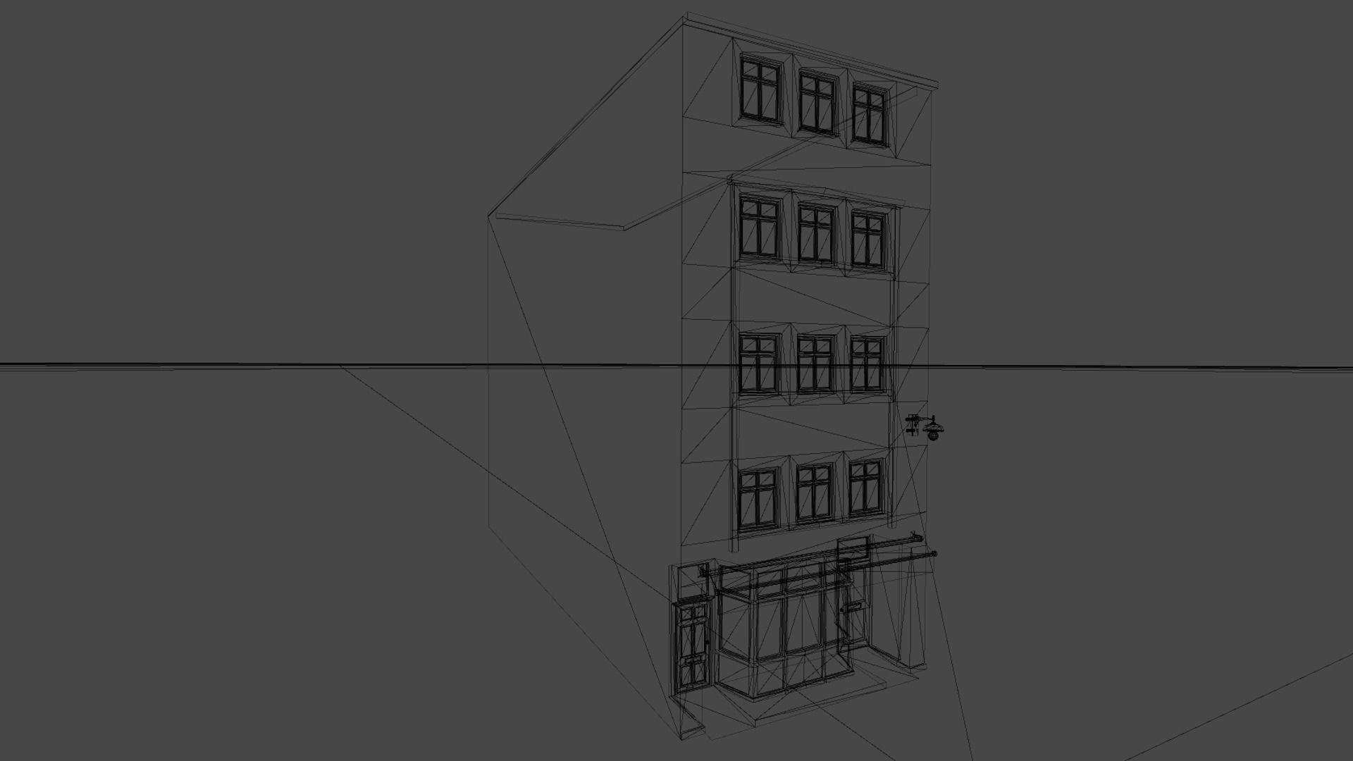 Pack of buildings for the game Low-poly 3D model_13