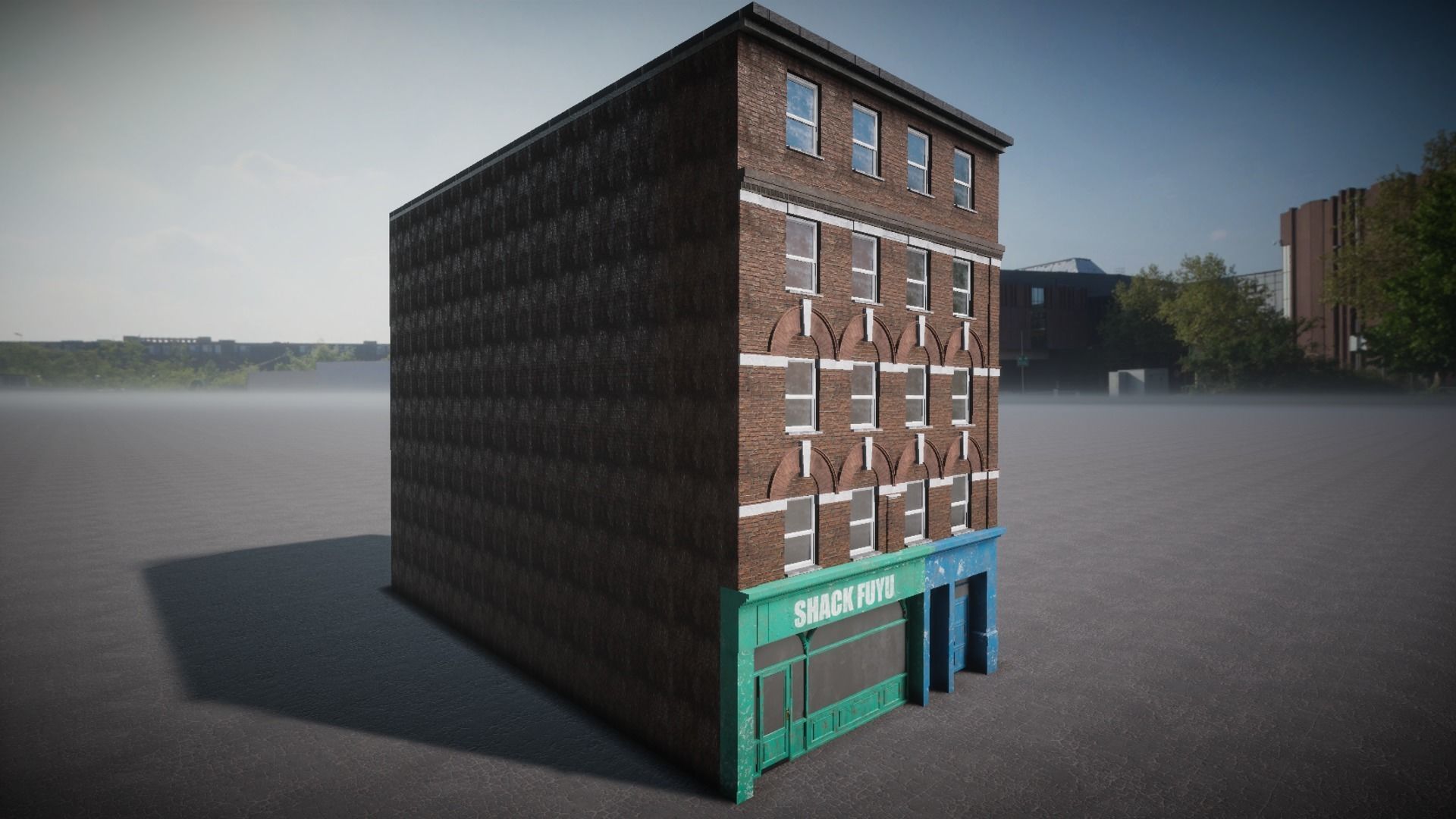 Pack of buildings for the game Low-poly 3D model_24