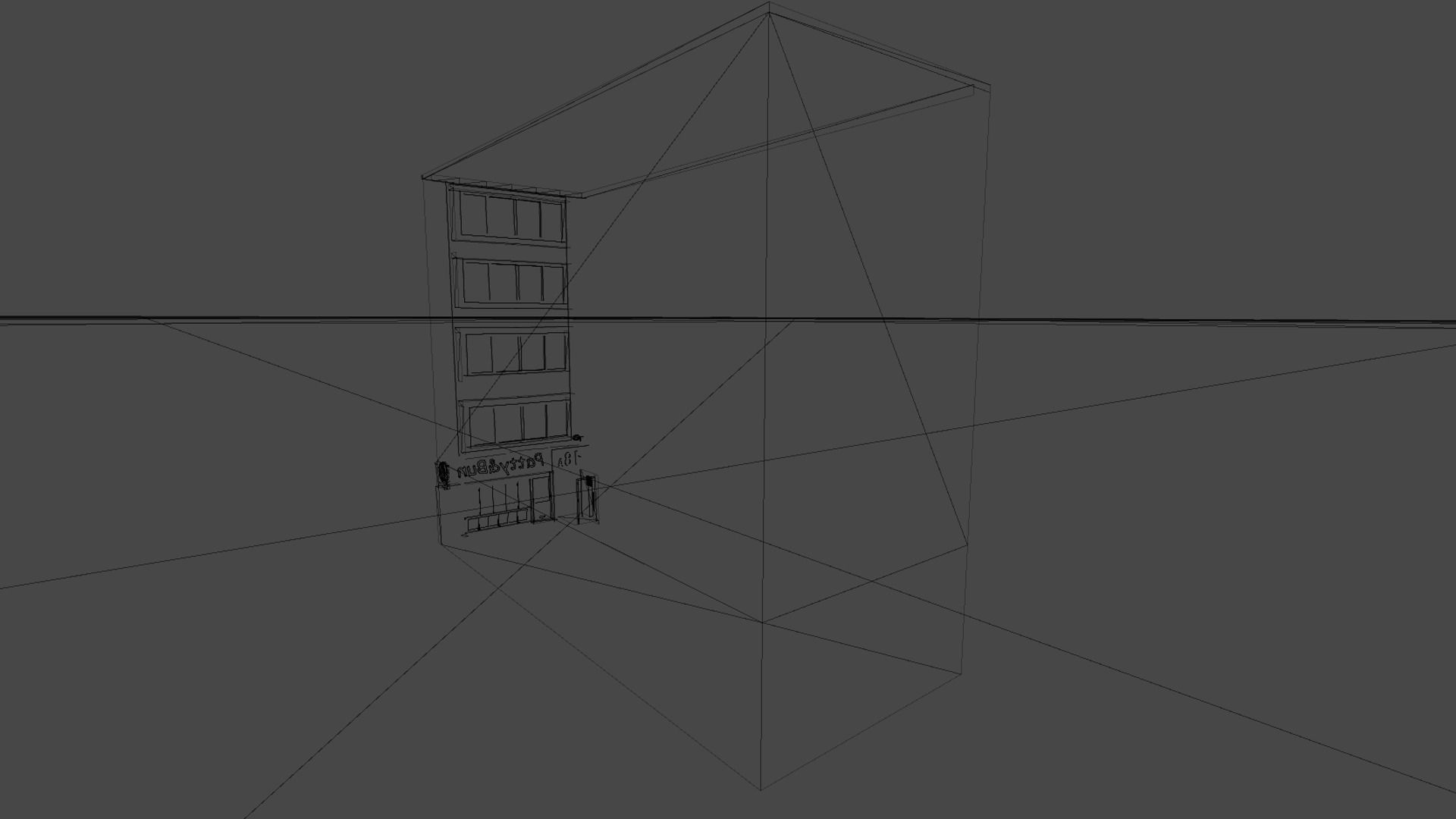 Pack of buildings for the game Low-poly 3D model_19