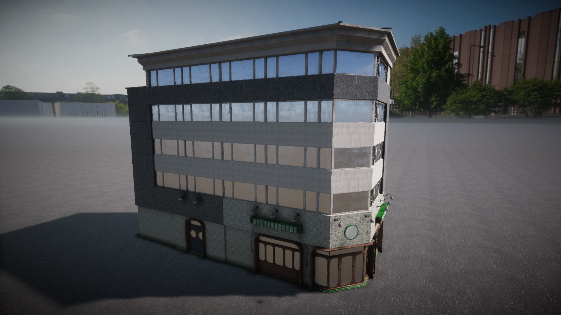 Pack of buildings for the game Low-poly 3D model_8