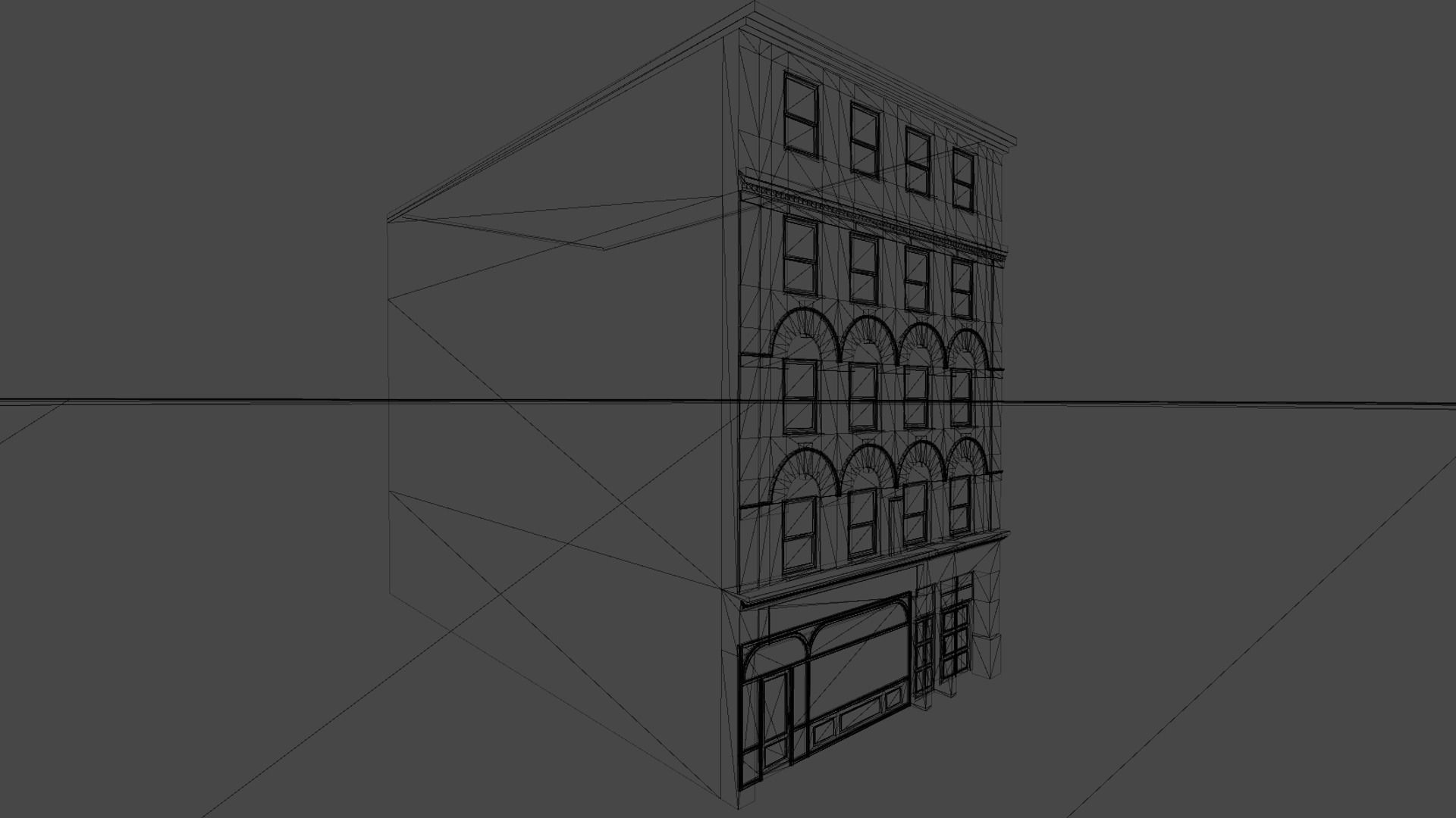 Pack of buildings for the game Low-poly 3D model_25