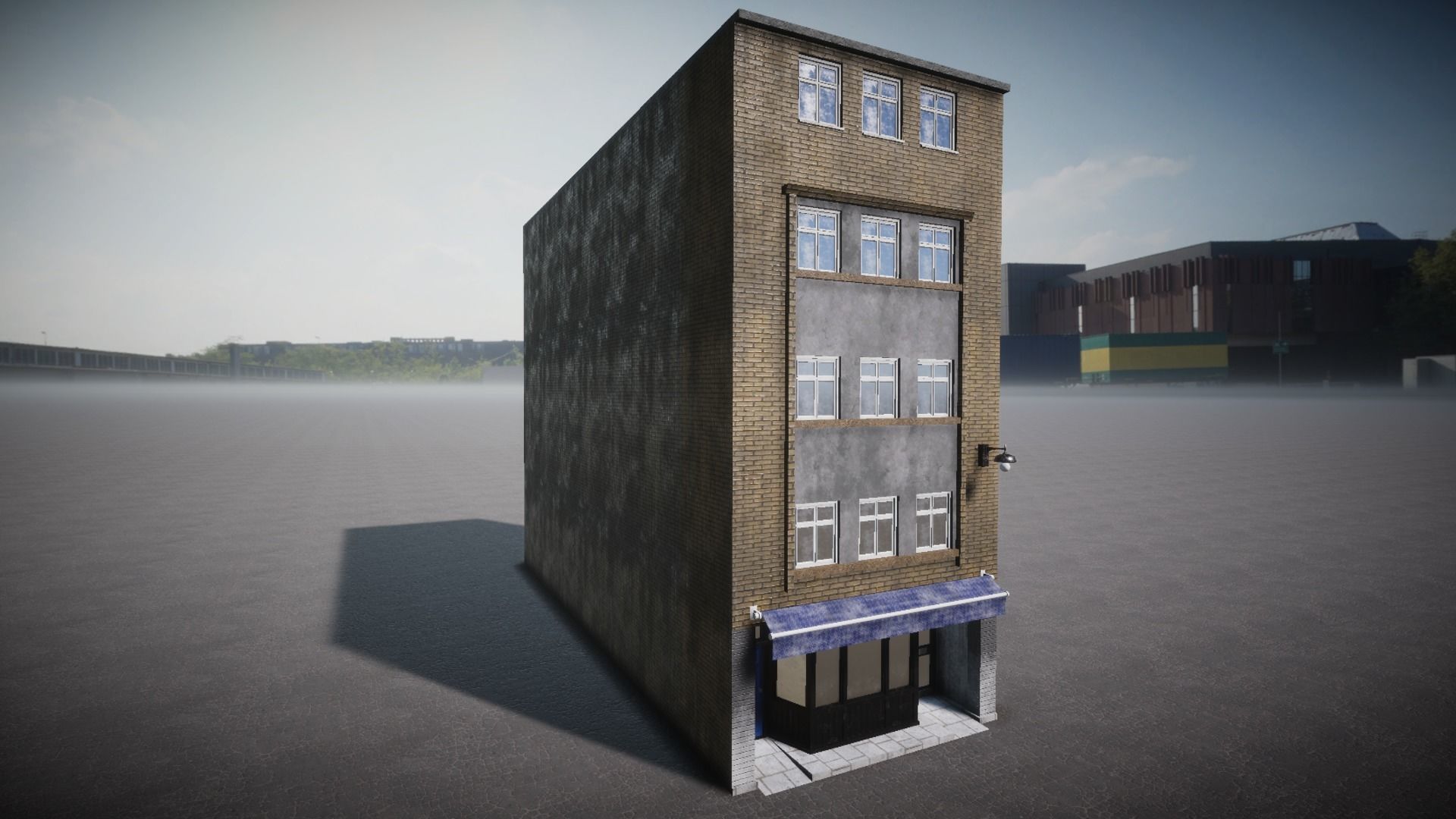 Pack of buildings for the game Low-poly 3D model_12