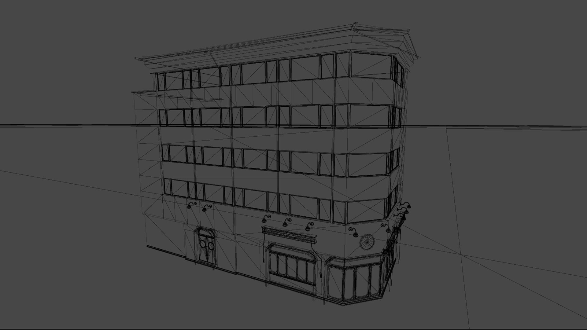Pack of buildings for the game Low-poly 3D model_9