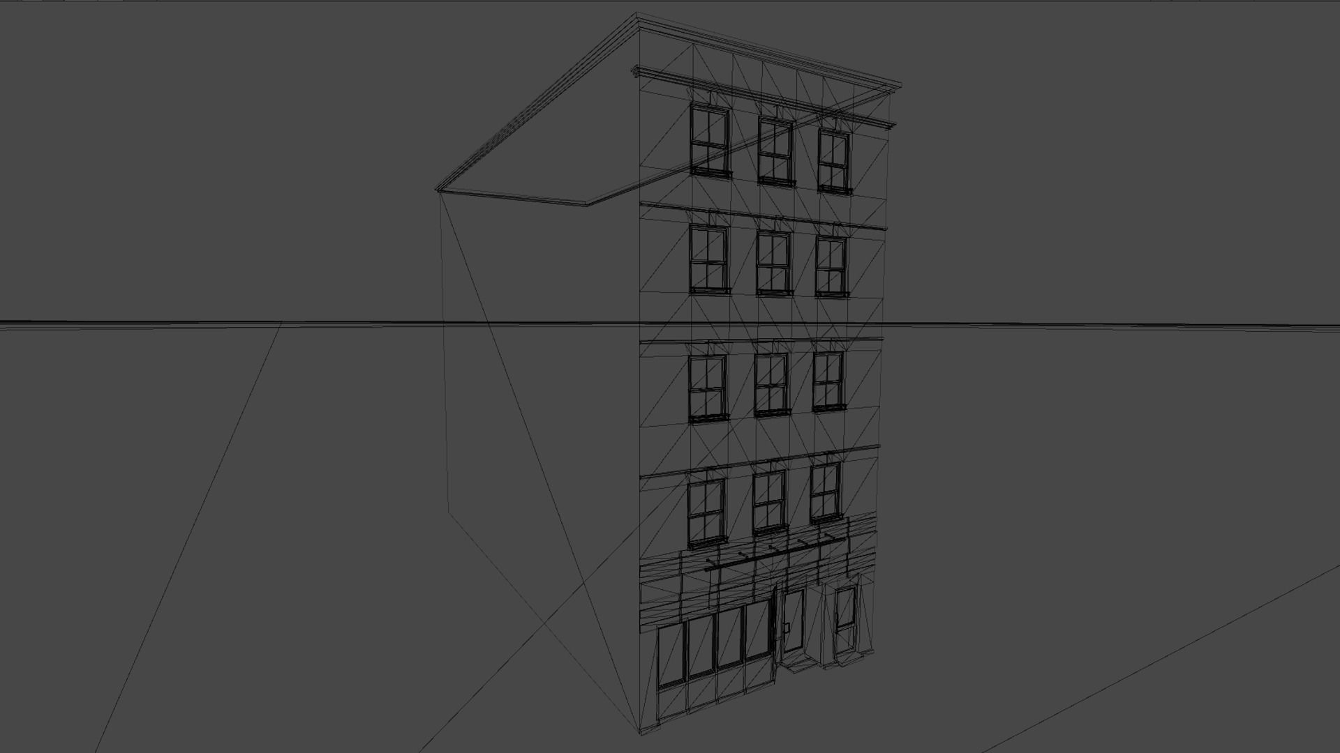Pack of buildings for the game Low-poly 3D model_21