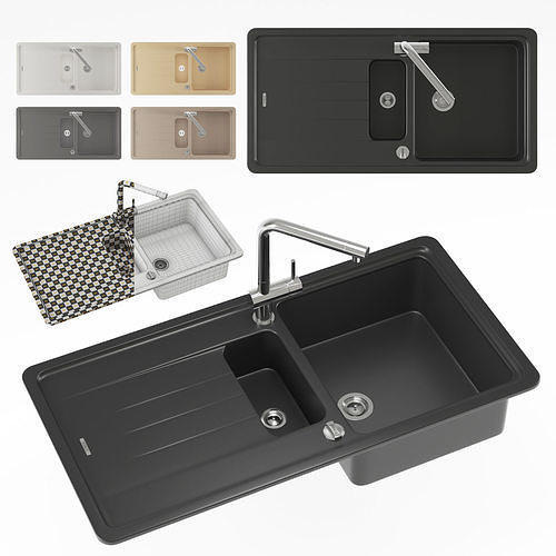 Schock Sink and Faucet 3D model