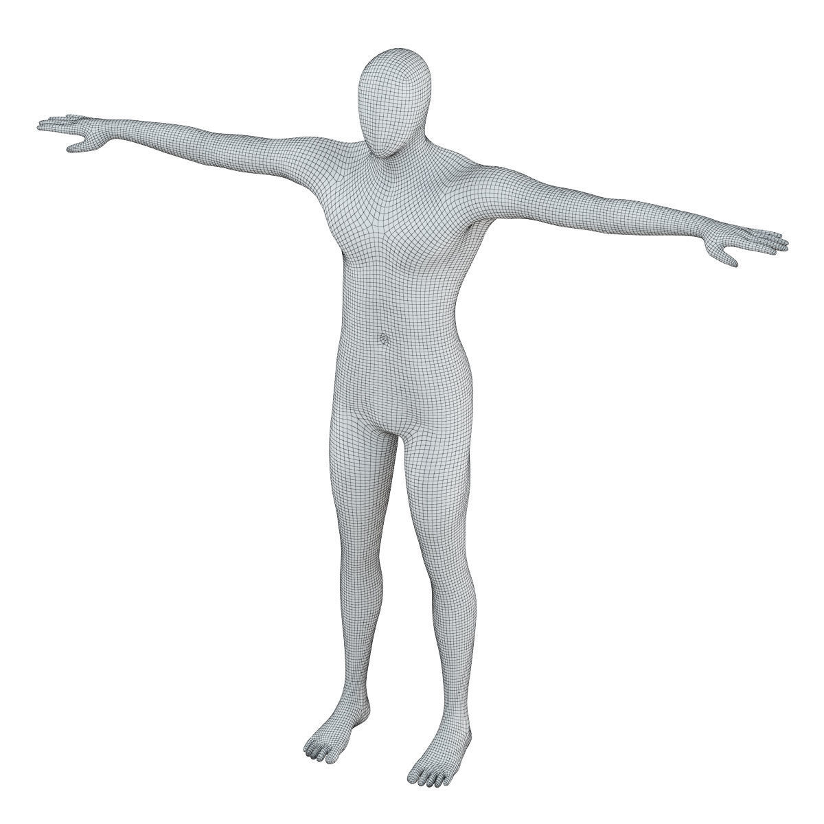 Male mannequin in T-pose 3D model_5